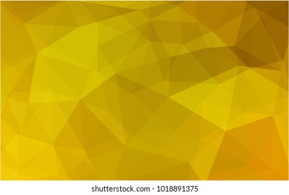 Dark Yellow vector polygonal illustration, which consist of triangles. Triangular design for your business. Creative geometric background in Origami style with gradient