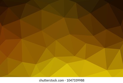 Dark Yellow vector polygonal illustration, which consist of triangles. Triangular pattern for your business design. Geometric background in Origami style with gradient. 