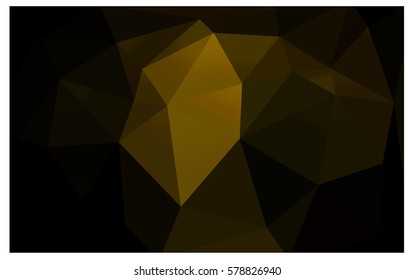 Dark Yellow vector polygonal illustration, which consist of triangles. Triangular pattern for your business design. Geometric background in Origami style with gradient. 