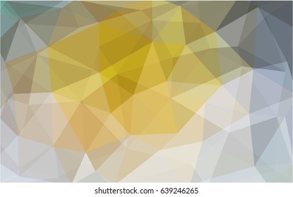 Dark Yellow vector polygonal illustration, which consist of triangles. Triangular pattern for your business design. Geometric background in Origami style with gradient. 