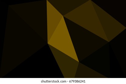 Dark Yellow vector polygonal illustration, which consist of triangles. Triangular pattern for your business design. Geometric background in Origami style with gradient. 