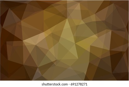 Dark Yellow vector polygonal illustration, which consist of triangles. Triangular pattern for your business design. Geometric background in Origami style with gradient. 