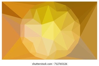 Dark Yellow vector polygonal illustration, which consist of triangles with a gemstone in center. Triangular design of a huge diamond for your business. Creative geometric background of gems.
