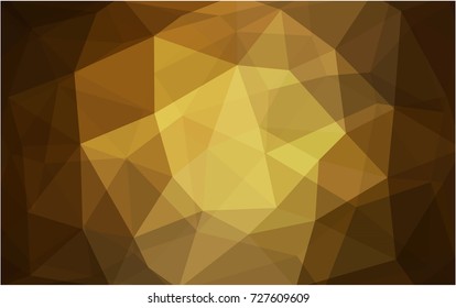 Dark Yellow vector polygonal illustration, which consist of triangles. Triangular design for your business. Creative geometric background in Origami style with gradient