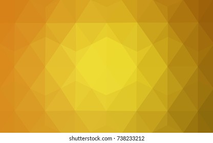 Dark Yellow vector polygonal illustration, which consist of triangles. Triangular pattern for your business design. Geometric background in Origami style with gradient. 