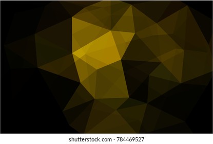 Dark Yellow vector polygonal illustration, which consist of triangles. Triangular pattern for your business design. Geometric background in Origami style with gradient. 