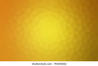 Dark Yellow vector polygonal illustration, which consist of triangles. Triangular pattern for your business design. Geometric background in Origami style with gradient. 