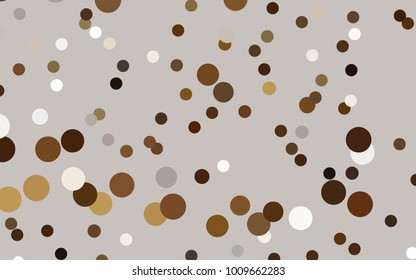 Dark Yellow vector red pattern of geometric circles, shapes. Colorful mosaic banner. Geometric background with colored disks.