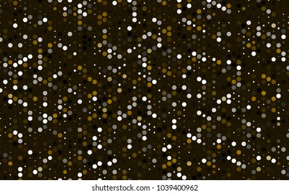Dark Yellow vector red pattern of geometric circles, shapes. Colorful mosaic banner. Geometric background with colored disks.