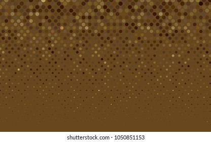 Dark Yellow vector red pattern of geometric circles, shapes. Colorful mosaic banner. Geometric background with colored disks.