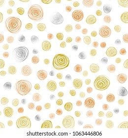 Dark Yellow vector seamless abstract doodle background. Colorful abstract illustration with flowers in doodle style. Brand-new design for your business.