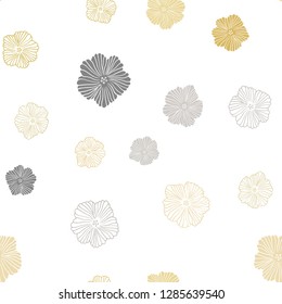 Dark Yellow vector seamless abstract background with flowers. An elegant bright illustration with flowers. Design for wallpaper, fabric makers.