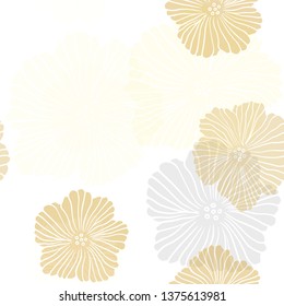 Dark Yellow vector seamless abstract backdrop with flowers. Colorful illustration in doodle style with flowers. Pattern for trendy fabric, wallpapers.