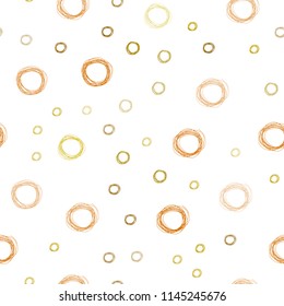Dark Yellow vector seamless backdrop with dots. Modern abstract illustration with colorful water drops. New design for ad, poster, banner of your website.