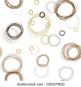 Dark Yellow vector seamless backdrop with dots. Blurred decorative design in abstract style with bubbles. Pattern for design of fabric, wallpapers.