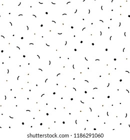 Dark Yellow vector seamless background with bubbles, lines. Abstract illustration with colorful discs and triangles. Design for textile, fabric, wallpapers.