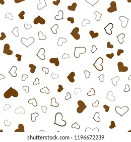 Dark Yellow vector seamless background with hearts. Hearts on blurred abstract background with colorful gradient. Pattern for carnival, festival romantic leaflets.