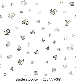 Dark Yellow vector seamless background with hearts. Hearts on blurred abstract background with colorful gradient. Beautiful design for your business advert of anniversary.