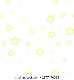 Dark Yellow vector seamless background with colored stars. Blurred decorative design in simple style with stars. Pattern for design of fabric, wallpapers.