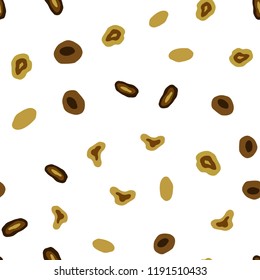 Dark Yellow vector seamless cover with spots. Blurred decorative design in abstract style with bubbles. Design for textile, fabric, wallpapers.