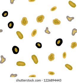 Dark Yellow vector seamless cover with spots. Beautiful colored illustration with blurred circles in nature style. Template for business cards, websites.