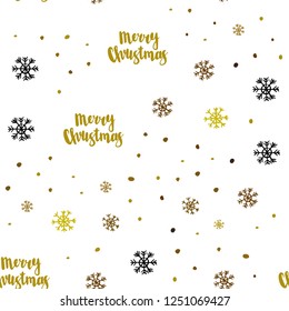 Dark Yellow vector seamless cover with beautiful snowflakes. Colorful snowflakes with gradient on abstract background. Template for business cards, websites.