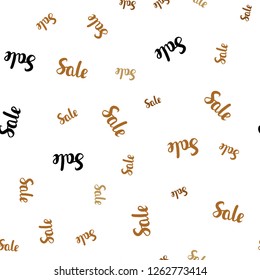 Dark Yellow vector seamless cover with symbols of sales. Abstract illustration with colorful gradient symbols of sales. Pattern for ads, posters, banners of sales.