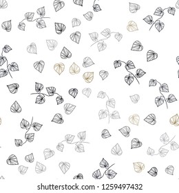Dark Yellow vector seamless doodle texture with leaves. New colorful illustration in doodle style with leaves. Pattern for design of window blinds, curtains.