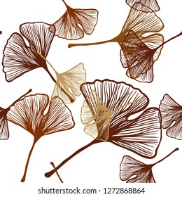 Dark Yellow vector seamless doodle layout with leaves. Colorful illustration in doodle style with leaves. Pattern for design of fabric, wallpapers.