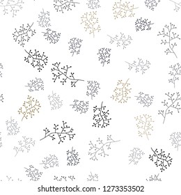 Dark Yellow vector seamless doodle background with branches. An elegant bright illustration with leaves and branches. Pattern for trendy fabric, wallpapers.