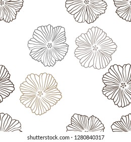 Dark Yellow vector seamless doodle texture with flowers. Doodle illustration of flowers in Origami style. Template for business cards, websites.