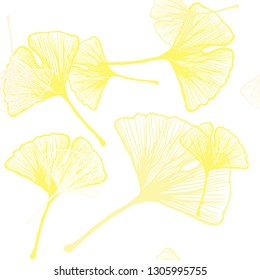Dark Yellow vector seamless doodle layout with leaves. An elegant bright illustration with leaves in Natural style. Design for textile, fabric, wallpapers.