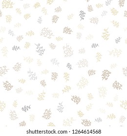 Dark Yellow vector seamless elegant template with leaves, branches. Modern abstract illustration with leaves and branches. Pattern for design of window blinds, curtains.