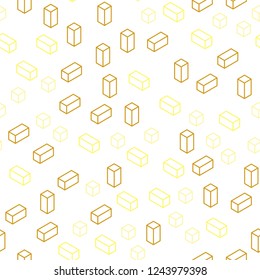 Dark Yellow vector seamless, isometric layout with lines, rectangles. Illustration with set of colorful rectangles. Design for wallpaper, fabric makers.