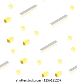 Dark Yellow vector seamless, isometric pattern in square style. Rectangles on abstract background with colorful gradient. Pattern for trendy fabric, wallpapers.