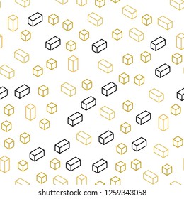 Dark Yellow vector seamless, isometric template with rhombus. Beautiful illustration with rectangles and squares. Template for business cards, websites.