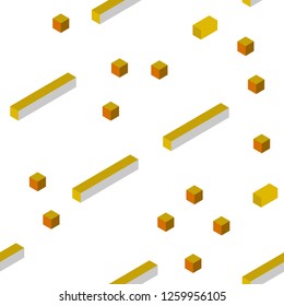 Dark Yellow vector seamless, isometric backdrop with rhombus. Abstract gradient illustration with rectangles. Design for wallpaper, fabric makers.