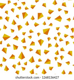 Dark Yellow vector seamless, isometric template with crystals, triangles. Triangles on abstract background with colorful gradient. Texture for window blinds, curtains.