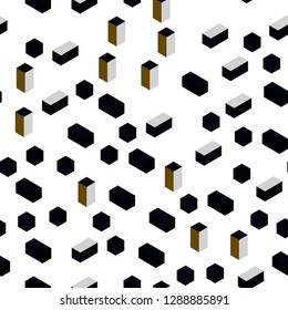 Dark Yellow vector seamless, isometric background with rectangles. Illustration with set of colorful rectangles. Pattern for trendy fabric, wallpapers.