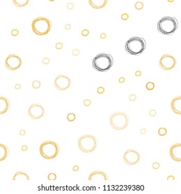Dark Yellow vector seamless layout with circle shapes. Abstract illustration with colored bubbles in nature style. Pattern can be used for ads, leaflets.