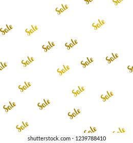 Dark Yellow vector seamless layout with discount words. Colorful set of  percentage signs in simple style. Backdrop for ads, leaflets of Black Friday.