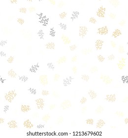 Dark Yellow vector seamless natural artwork with leaves, branches. Brand new colored illustration with leaves and branches. Template for business cards, websites.