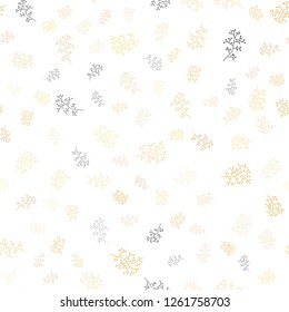 Dark Yellow vector seamless natural backdrop with leaves, branches. An elegant bright illustration with leaves and branches. Pattern for trendy fabric, wallpapers.