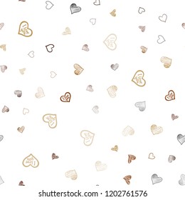 Dark Yellow vector seamless pattern with colorful hearts. Illustration with hearts in love concept for valentine's day. Design for ad, poster, banner of Valentine Day.