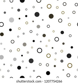 Dark Yellow vector seamless pattern with spheres. Illustration with set of shining colorful abstract circles. Pattern for trendy fabric, wallpapers.