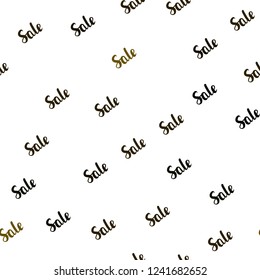Dark Yellow vector seamless template with selling words. Shining colorful illustration with isolated selling prices. Design for business ads, commercials.