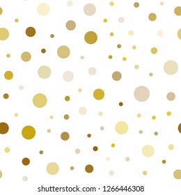 Dark Yellow vector seamless template with circles. Beautiful colored illustration with blurred circles in nature style. Template for business cards, websites.