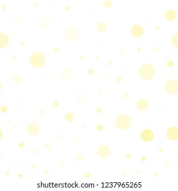 Dark Yellow vector seamless texture with disks. Blurred bubbles on abstract background with colorful gradient. Design for textile, fabric, wallpapers.