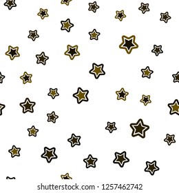 Dark Yellow vector seamless texture with beautiful stars. Decorative shining illustration with stars on abstract template. Template for business cards, websites.