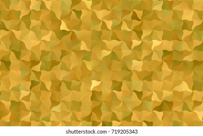 Dark Yellow vector shining cranked pattern. Creative illustration in halftone arched style with gradient. The polygonal design can be used for your web site.